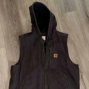 Carhartt Dark Brown Hooded Vest